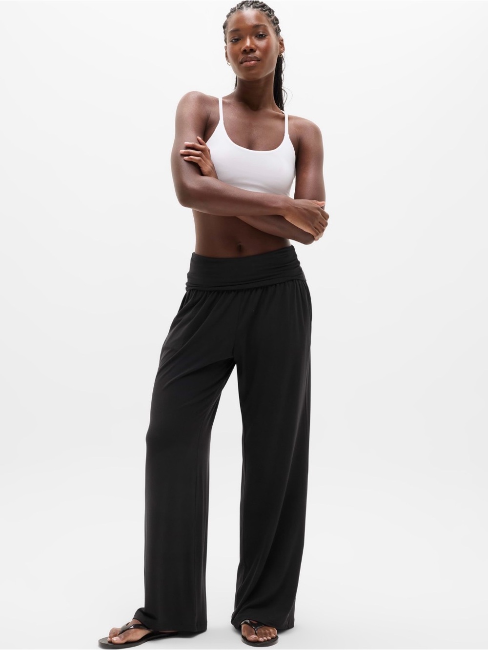 NWOT Athleta Dream Drape Mid Rise Black Pant Sz XS.